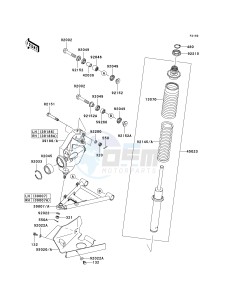 KVF 650 A [PRAIRIE 650 4X4] (A1) [PRAIRIE 650 4X4] drawing SUSPENSION