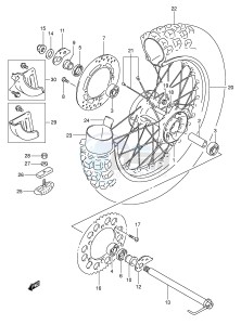 DR350 (E1) drawing REAR WHEEL (MODEL L M N P)