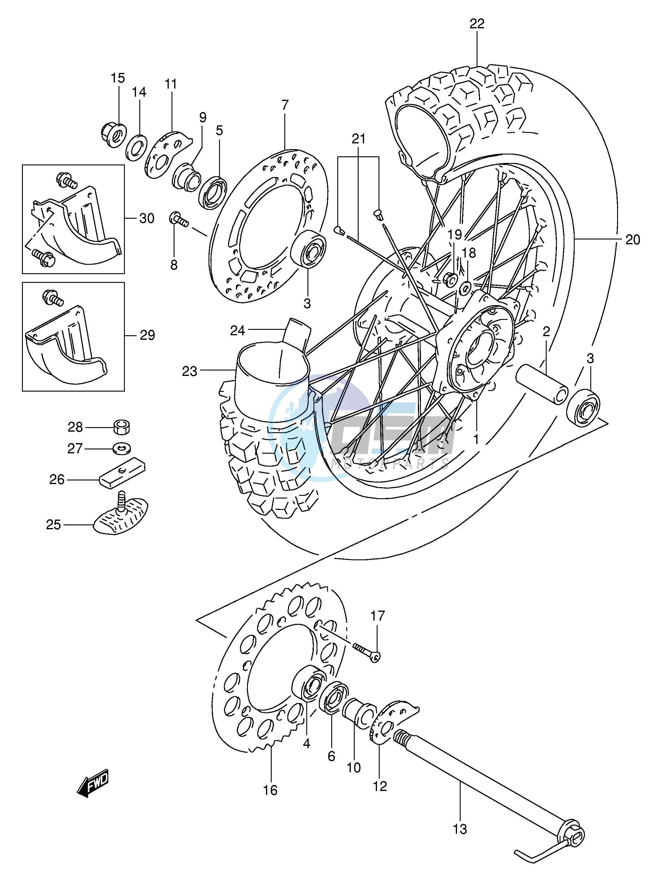 REAR WHEEL (MODEL L M N P)