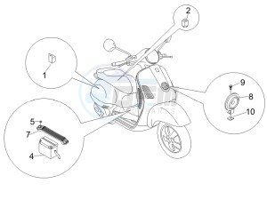 Granturismo 200 L USA drawing Control switches - Battery - Horn