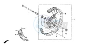 XR80R drawing FRONT WHEEL