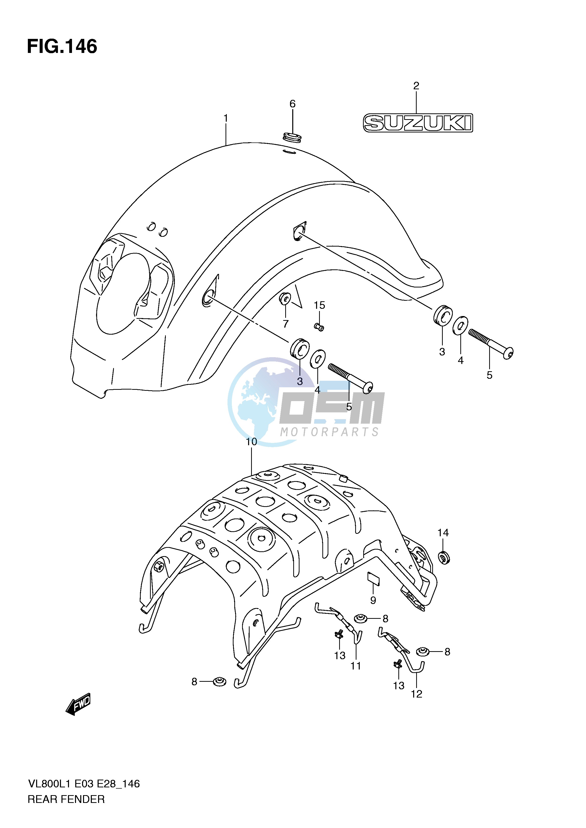 REAR FENDER (VL800L1 E28)