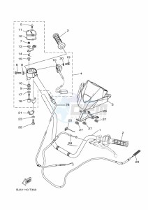 YFM450FWB YFM45KDXK (BJ59) drawing STEERING HANDLE & CABLE