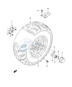 LT-A500XP Z drawing LEFT REAR WHEEL