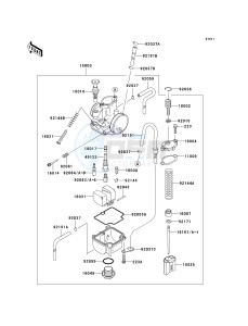 KX 100 A [KX100 MONSTER ENERGY] (A6F - A9FA) D6F drawing CARBURETOR