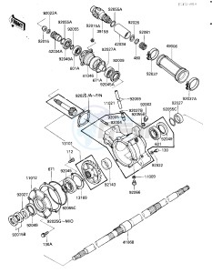 KLF 185 A [BAYOU 185] (A1-A1A) [BAYOU 185] drawing DRIVE SHAFT_FINAL GEARS_REAR AXLE -- E_NO. 015128-- -