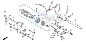 CB1300SA CB1300SUPERBOLD'OR drawing GEARSHIFT DRUM/GEARSHIFT FORK