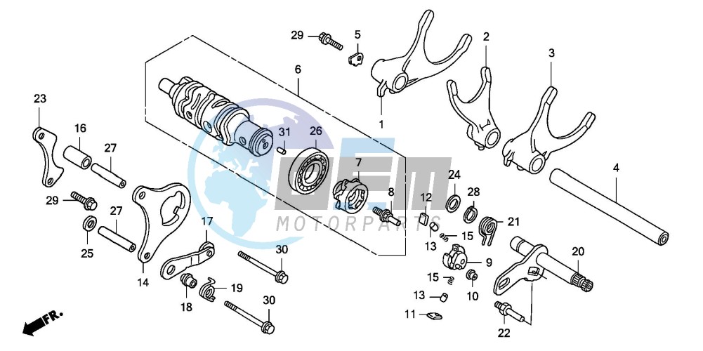 GEARSHIFT DRUM/GEARSHIFT FORK