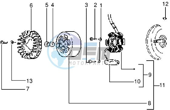 Flywheel magneto