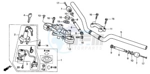 CB600F2 CB600S drawing HANDLE PIPE/TOP BRIDGE (CB600F2/F22)