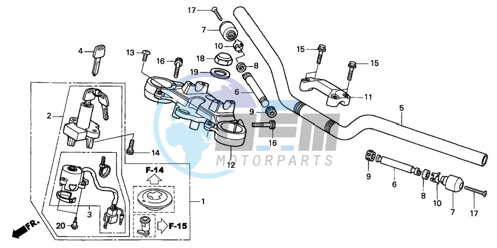 HANDLE PIPE/TOP BRIDGE (CB600F2/F22)