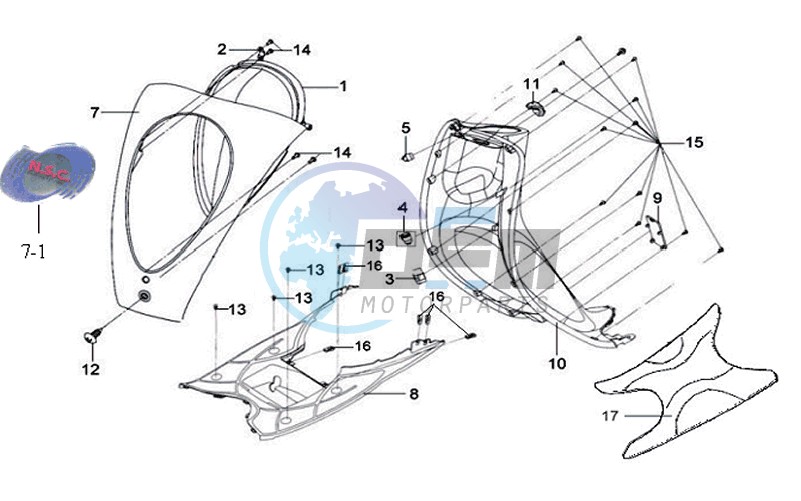 FRONT FENDER / FRONT FORK/ CENTRAL STAND