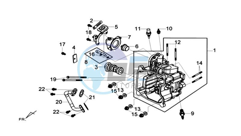 CYLINDER MET PISTON / CYLINDER GASKETS TOP AND BOTTOM