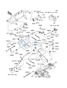 MULE_610_4X4 KAF400AFF EU drawing Front Brake Piping