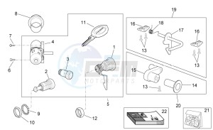 Scarabeo 50 4t 2v e2 drawing Decal - Lock hardware kit