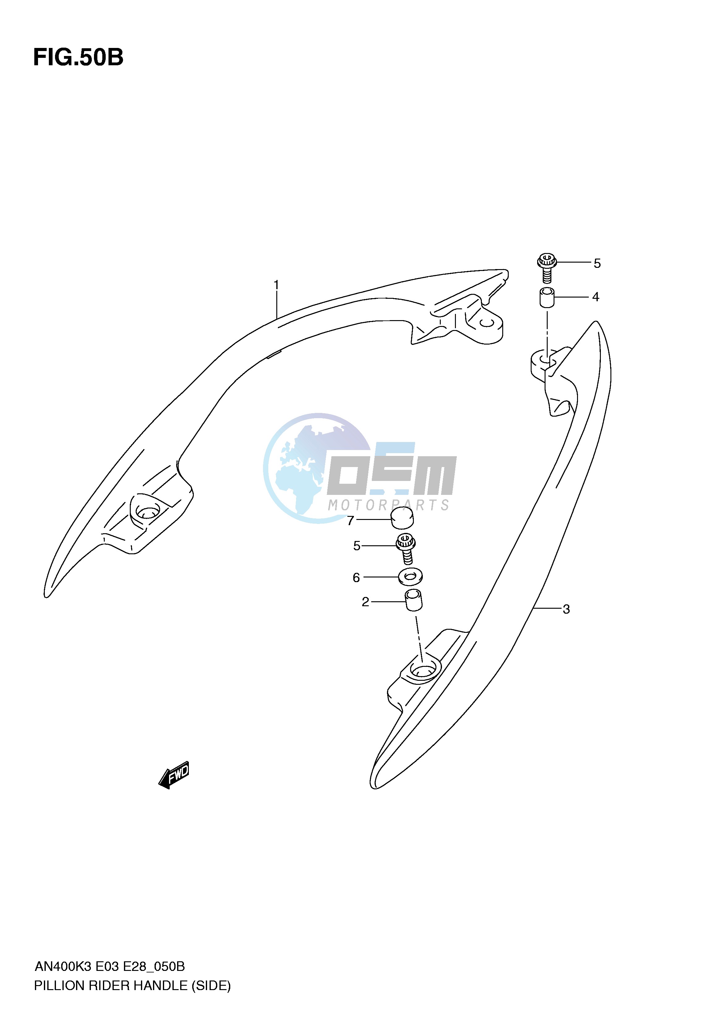 PILLION RIDER HANDLE (SIDE)(MODEL K5 K6)