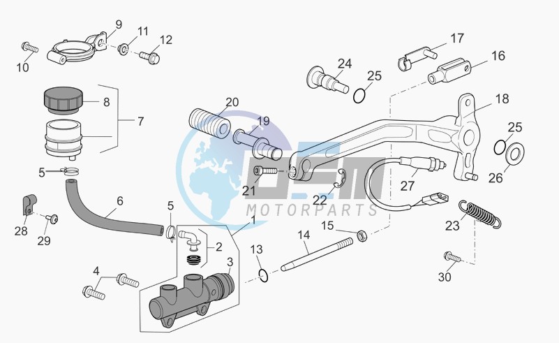 Rear master cylinder