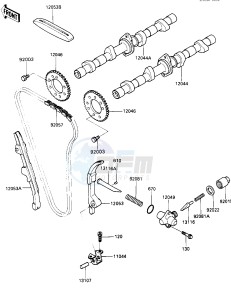 ZX 600 [NINJA 600R] (C3-C7) [NINJA 600R] drawing CAMSHAFT-- S- -_TENSIONER