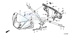 NSC110E Vision 110 - NSC110E UK - (E) drawing HANDLE PIPE/HANDLE COVER