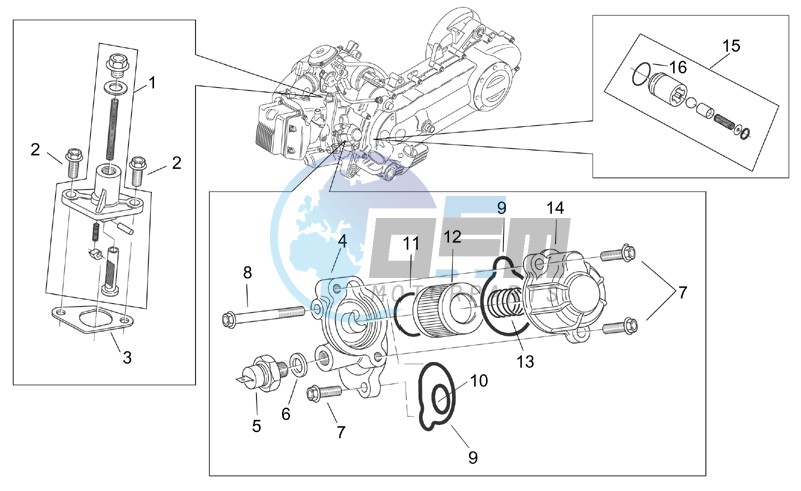 Oil filter - Chain tensioner