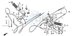 PK50SM drawing HANDLE LEVER/SWITCH/CABLE