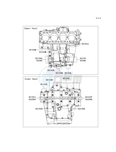 ZX 1400 A [NINJA ZX-14] (A6F-A7FA) A6F drawing CRANKCASE BOLT PATTERN