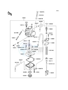 KX85 / KX85 II KX85A8F EU drawing Carburetor