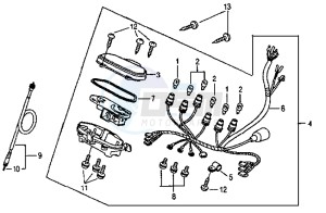 SUPER DUKE 125 drawing DASHBOARD / SPEEDOMETER CABLE / WIRING HARNASS