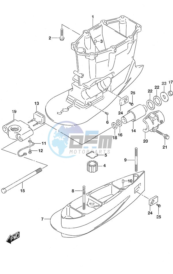 Drive Shaft Housing w/Transom (X) & (XX)