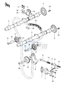 KZ 650 E [LTD] (E1) [LTD] drawing CAMSHAFTS_CHAIN_TENSIONER