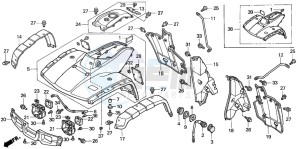 TRX350TE RANCHER ES drawing FRONT FENDER