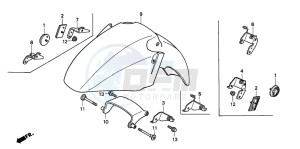 ST1100A drawing FRONT FENDER (ST1100/ST1100AS)