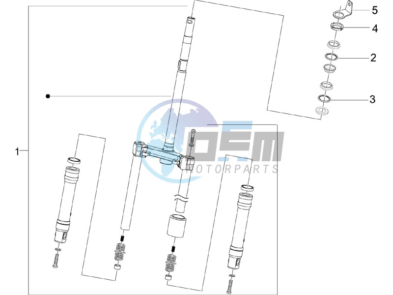 Fork/steering tube - Steering bearing unit