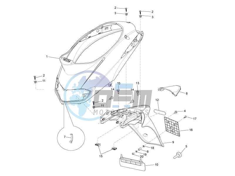 Rear cover - Splash guard