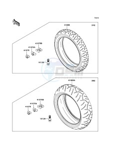 ZZR1400 ABS ZX1400B7F FR GB XX (EU ME A(FRICA) drawing Tires