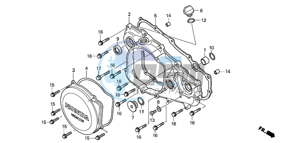 R. CRANKCASE COVER