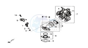 GTS 125I ABS drawing INLET / FUEL INJECTOR / THROTTLE VALVE BODY