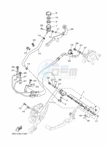 TRACER 900 GT MTT850D (B1J8) drawing REAR MASTER CYLINDER