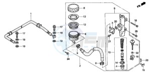 VFR750F drawing RR. BRAKE MASTER CYLINDER (VFR750FR/FS/FT/FV)