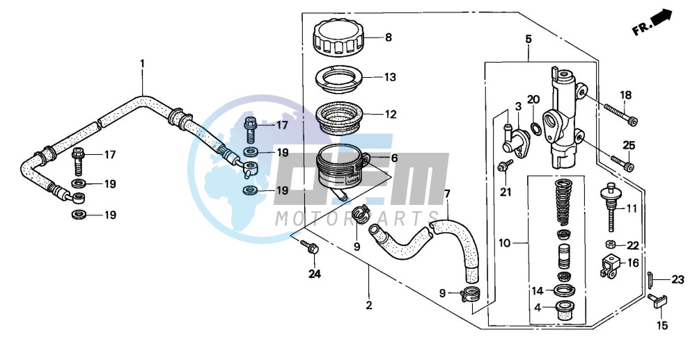 RR. BRAKE MASTER CYLINDER (VFR750FR/FS/FT/FV)