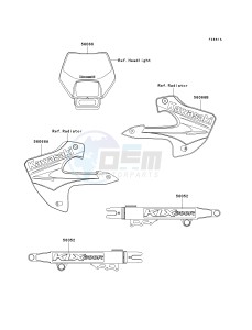 KLX 300 A [KLX300R] (A7-A9) [KLX300R] drawing DECALS-- KLX300-A8- -