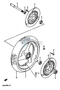 GSX-R750 (J-K-L) drawing FRONT WHEEL (MODEL L)