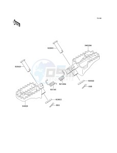 KX 125 L (L4) drawing FOOTRESTS