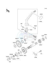 KLX300 A [KLX300R] (A10) A10 drawing KICKSTARTER MECHANISM