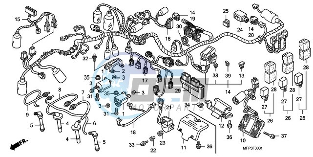 WIRE HARNESS/IGNITION COIL (CB1300S/CB1300SA)