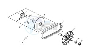 HD 2 125i drawing CLUTCH / V BELT