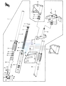 KZ 1000 C [POLICE 1000] (C2-C4) [POLICE 1000] drawing FRONT FORK -- KZ1000-C2_C3- -