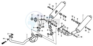 VTR1000F FIRE STORM drawing EXHAUST MUFFLER