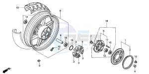 CB500 drawing REAR WHEEL (1)