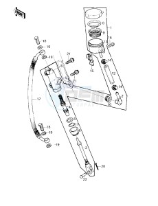 KZ 1000 D [Z1R] (D3) [Z1R] drawing REAR MASTER CYLINDER -- 80 D3- -